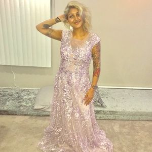 Lavender dress with crystals